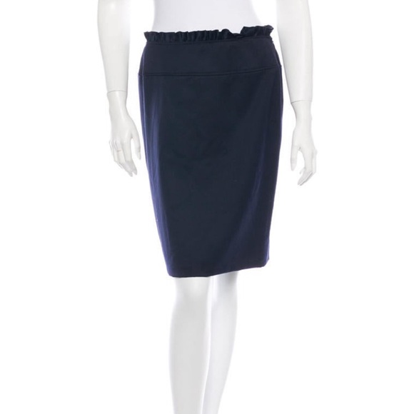 Valentino Pencil Skirt With Ruffle Trim - Picture 1 of 3
